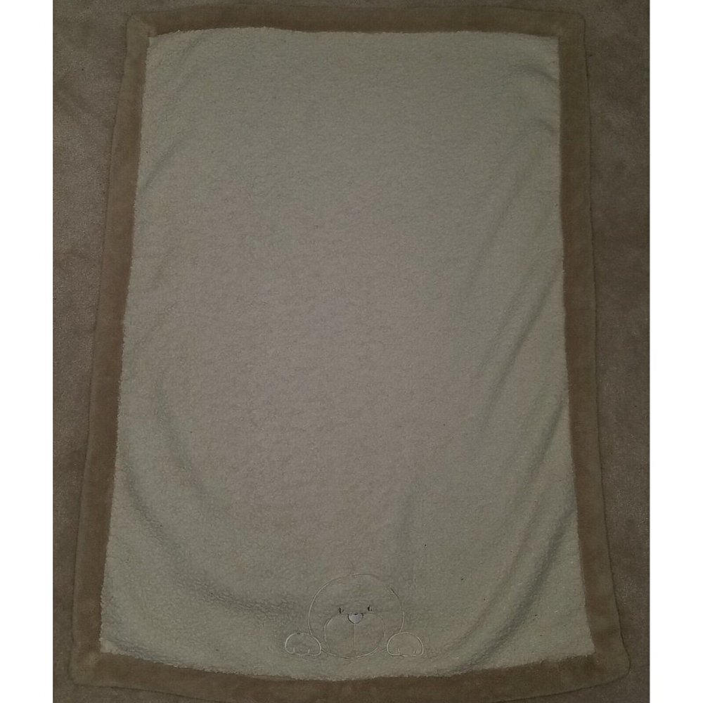 Brown Bunny Rabbit Fleece Baby Blanket Lovey 3D Ears Heart Nose 30x40 Piccolo ? - Picture 4 of 4